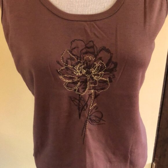HP Floral Embroidered Brown Tank <3 - Picture 11 of 11